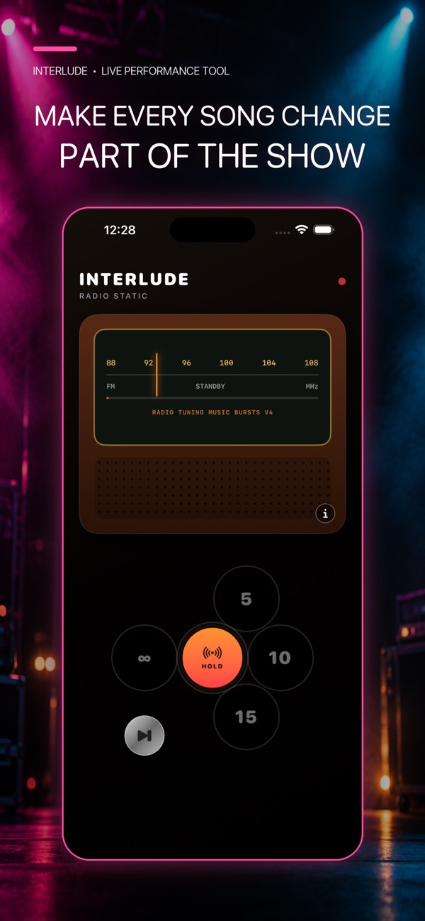 InterludeRadio App Store preview introducing radio sound between songs