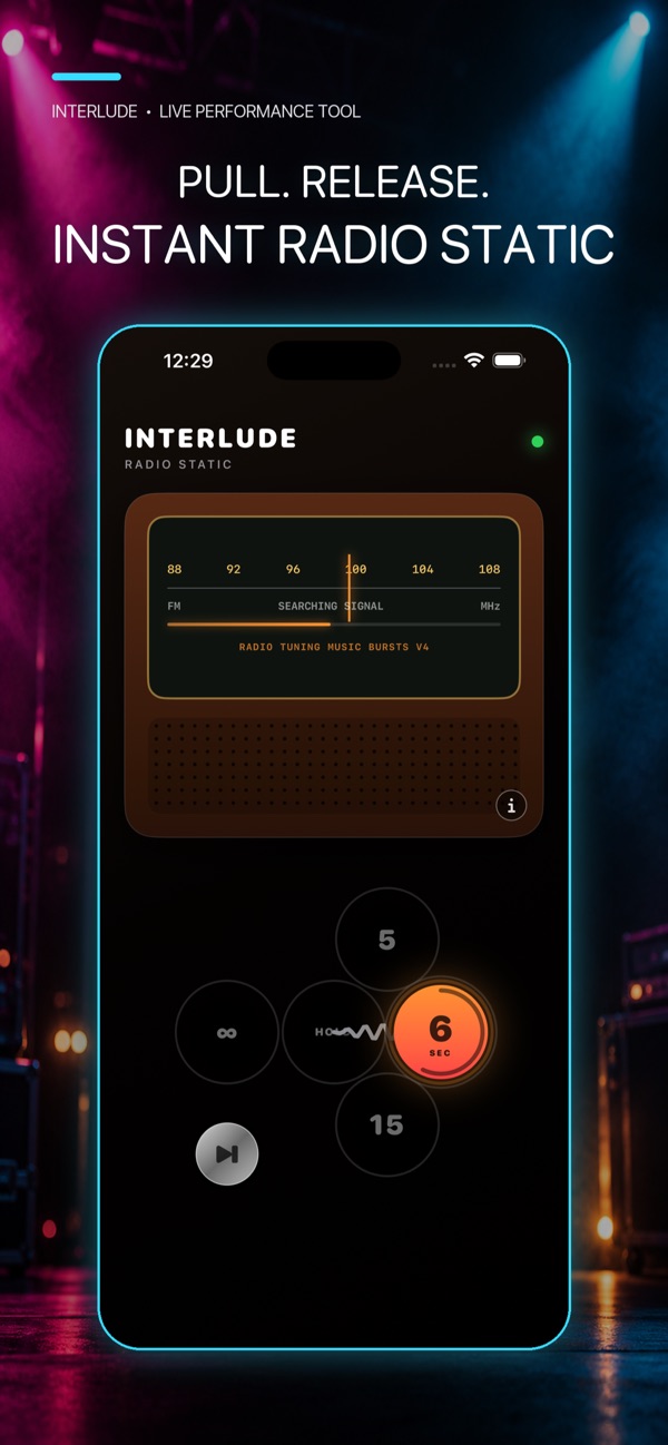 InterludeRadio playback interface for radio static